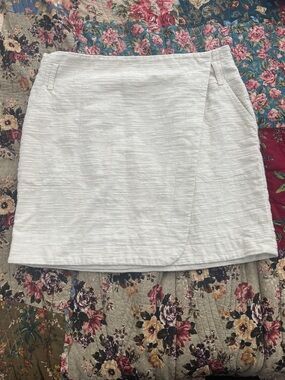 Sezane cream wrap skirt